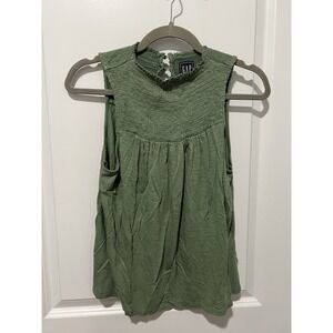 Gap High Neck Sleeveless Top‎ - Green - Size Small Petite